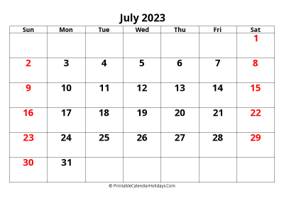 calendar july 2023 with large font include australia holidays