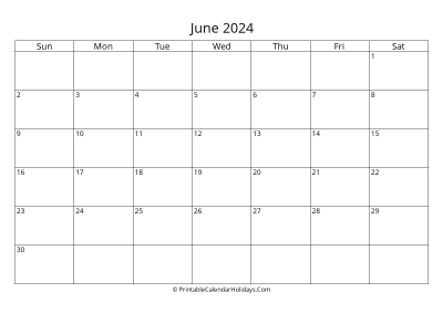 june 2024 simple calendar with us holidays