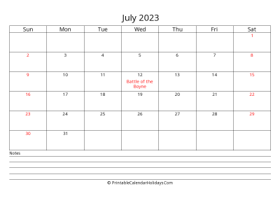 printable july 2023 calendar with uk bank holidays